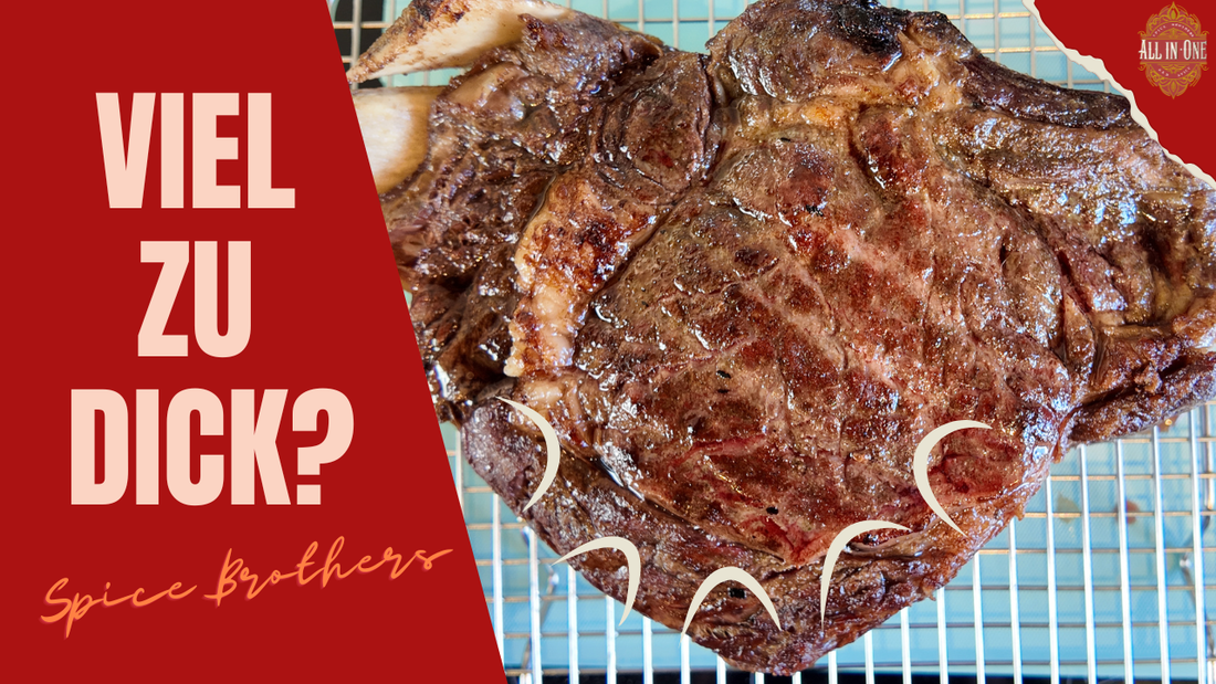 Reverse Sear Cowboy Steak mit knusprigen Bratkartoffeln aus dem Ofen und Green Spice