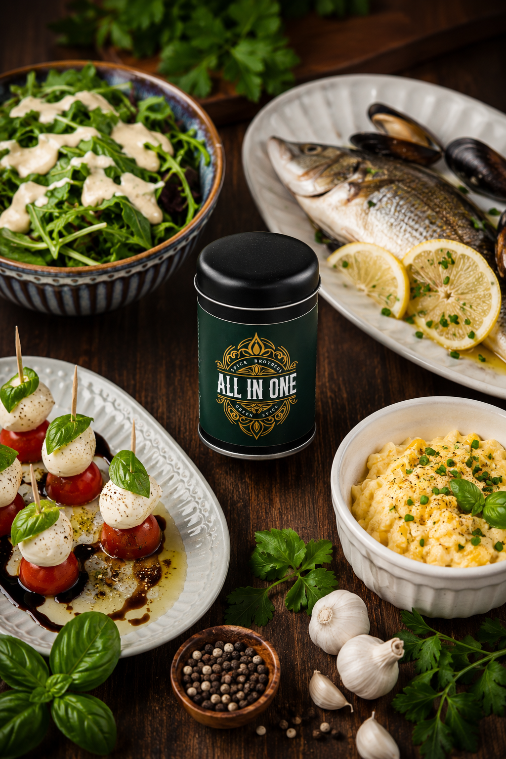 All in One Gewürzsalz Liebhaberset – 2× Green Spice & 2× Red Spice