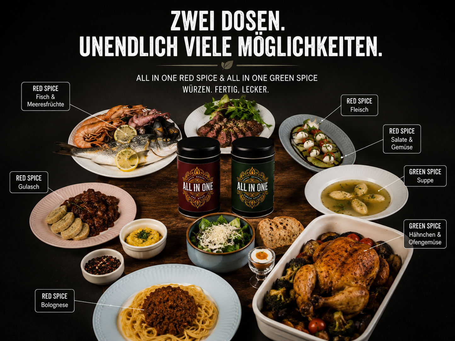 All in One Gewürzsalz - Green & Red Spice